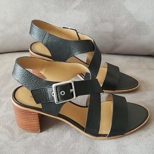 NWOT Franco Sarto black leather sandals